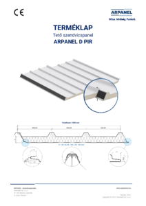 ARPANEL D PIR tetőpanel - műszaki adatlap